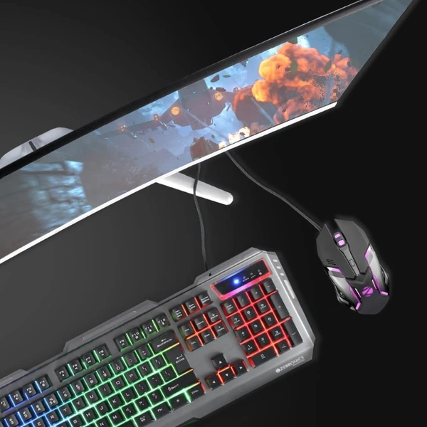 Zebronics Zeb-Transformer Gaming Keyboard and Mouse Combo (USB, Braided Cable)