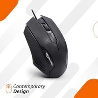 Amazon basics Wired Mouse I 3 Buttons I Up to 1600 DPI I 1.35m Cable I Black