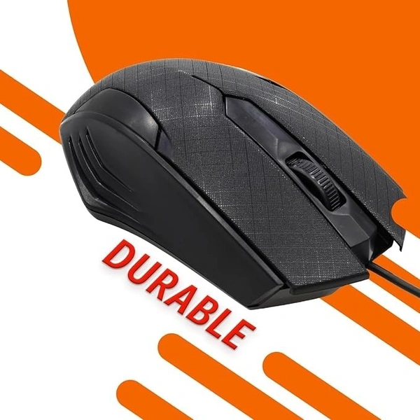 Amazon basics Wired Mouse I 3 Buttons I Up to 1600 DPI I 1.35m Cable I Black