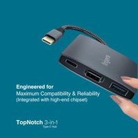 Fingers TopNotch 3-in-1 Type-C USB HUB