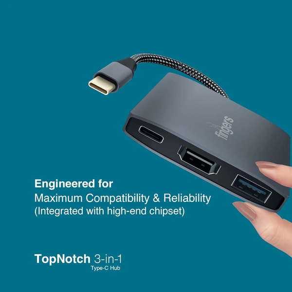 Fingers TopNotch 3-in-1 Type-C USB HUB