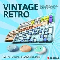 Coconut Retro Combo Wireless Keyboard & Mouse