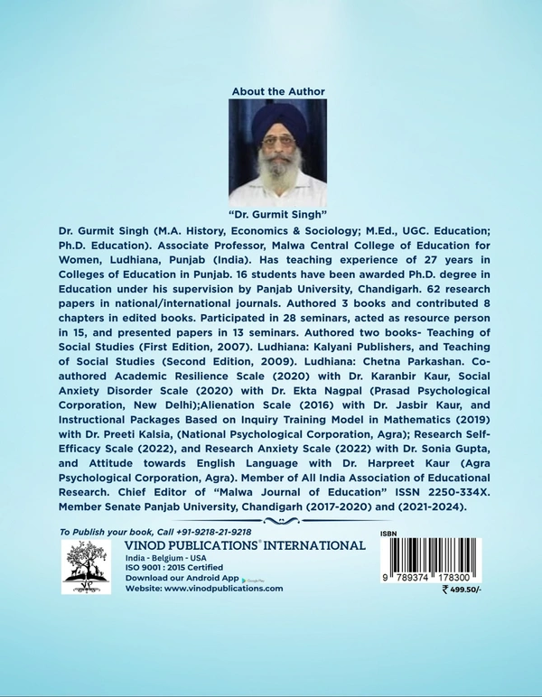 Vinod Publications Pedagogy of Social Studies - Dr. Gurmit Singh, 978-93-74178-30-0