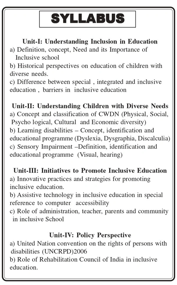 Vinod Publications Inclusive Education B.Ed. Sem-4 P.U, English Medium - Dr. Neetu Upveja, Dr. Raj Dulari Makhecha, 978-81-969592-8-9
