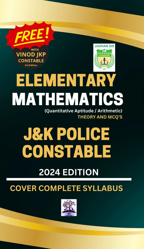 J&K POLICE CONSTABLE (4002 Vacancies) Entrance Examination Guide (9700+ MCQ's with THEORY) 2024 Edition ; COVER COMPLETE SYLLABUS (Also 20 PRACTICE EXERCISE SETS) 3rd Edition - Vinod Publications - Dr. Hari Kishan, JK Topper Academy (Jadhan Sir)