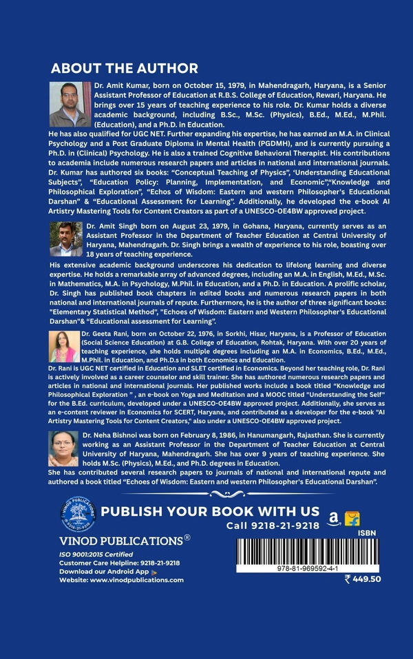 Vinod Publications GENDER EDUCATION  (As per NEP 2020 A resource book for B.Ed., ITEP and M.Ed. Program) - Dr. Amit Kumar, Dr. Amit Singh, Dr. Geeta Rani, Dr. Neha Bishnoi, 978-81-969592-4-1