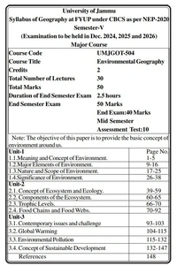 Vinod Publications ENVIRONMENTAL GEOGRAPHY (UG 5th Semester - Major Course) UMJGOT-504 (UNIVERSITY OF JAMMU) - Meetu Sharma, Mushtaq Ahmad Khan, Rupali Sharma, 978-93-95505-99-4