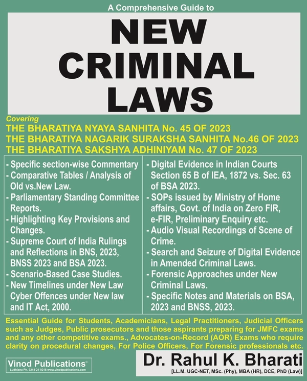 Vinod Publications New Criminal Laws by Dr. Rahul Bharati - Dr. Rahul Bharati, 978-93-95505-95-6