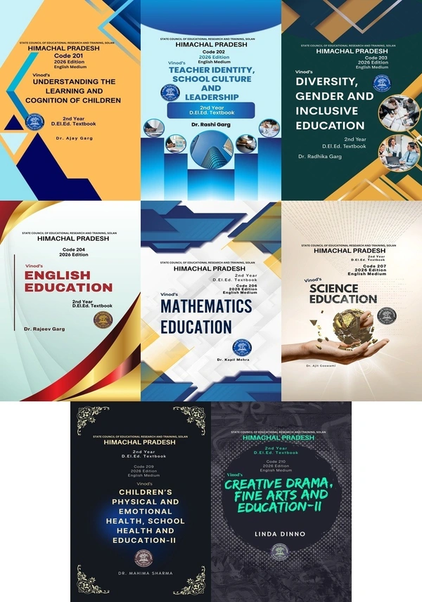 Vinod Publications International Himachal 2nd Year D.El.Ed. / J.B.T / E.T.T. 8 Books Set (E) ALL COMPULSORY SUBJECTS + OPTIONAL SUBJECTS (English + Mathematics + Science) English Medium | COMPLETE SET CODE 201 + 202 + 203 + 204 + 206 + 207 + 209 + 210 ; CALL 9218-21-9218 VINOD PUBLICATIONS - Dr. Ajay Garg - Dr. Rashi Garg, Dr. Radhika Garg - Dr. Mahima Sharma - Linda Dinno