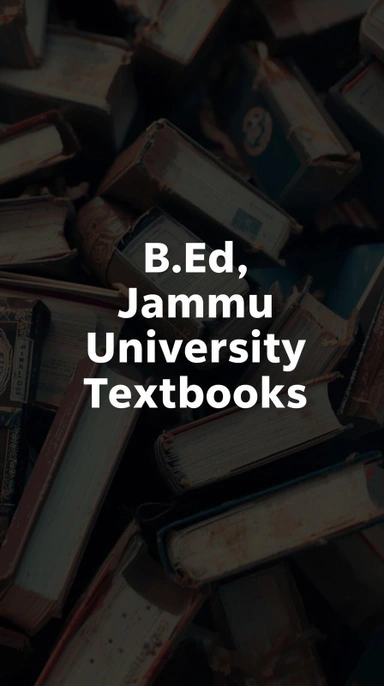 B.Ed. Jammu University Textbooks