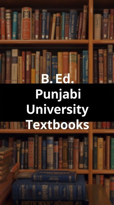 B.Ed Punjabi University Books