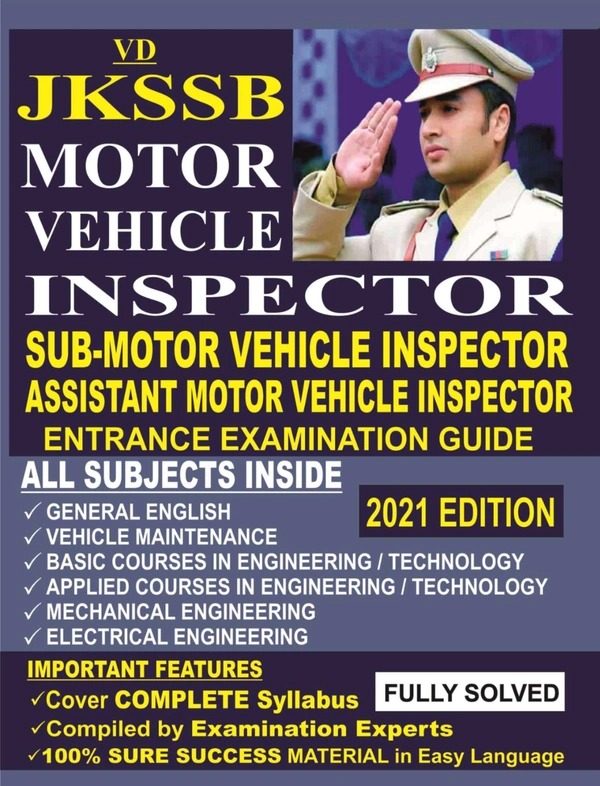 JKSSB Motor Vehicle Inspector, Sub-Motor Vehicle Inspector, Assistant Motor Vehicle Inspector Book ; VINOD PUBLICATIONS ; CALL 9218219218