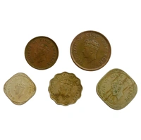 George 6th King Set of 5 Coins (1936 - 1947)
