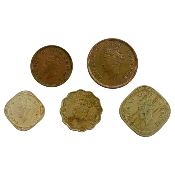 George 6th King Set of 5 Coins (1936 - 1947)