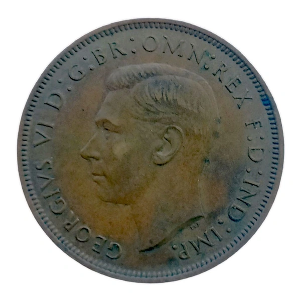 1939 U.K. 1 Penny Coin (George 6th King)