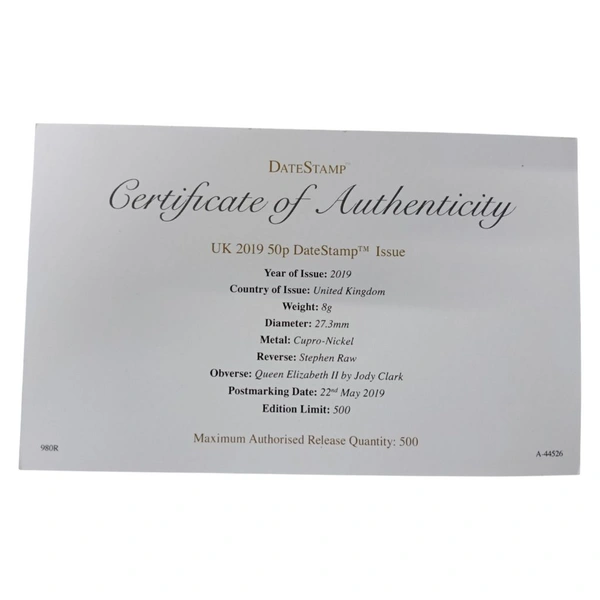 2019 UK 50p DateStamp Issue Special Edition Set (22 May 2019)