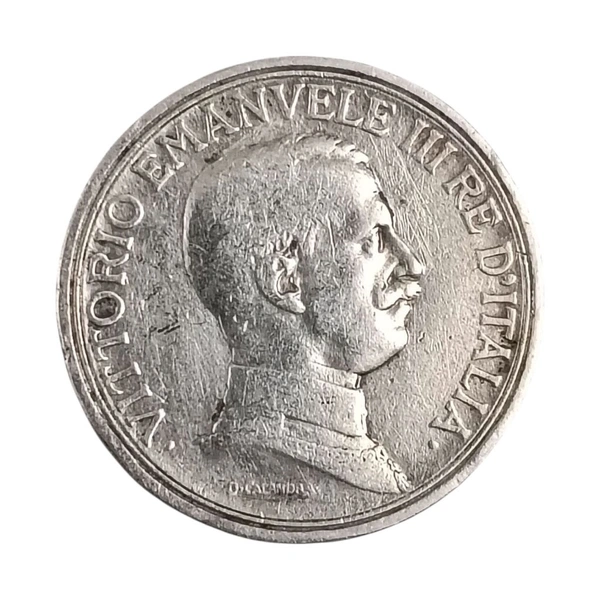 1916 Italy 2 Lire - Victor Emmanuel 3rd - Silver Coin