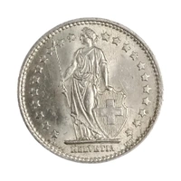 Switzerland 1 Franc - Silver Coin - 1956