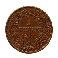 1861 Baden (German States) - 1 Kreuzer Coin