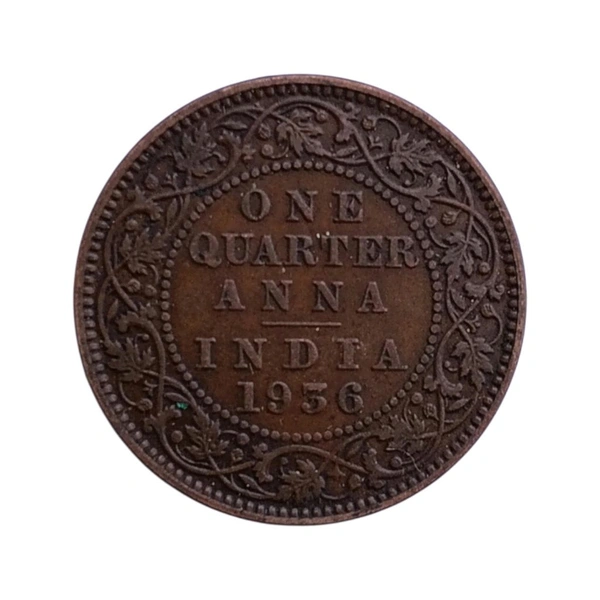 One Quarter Anna Coin - George 5th King - 1936