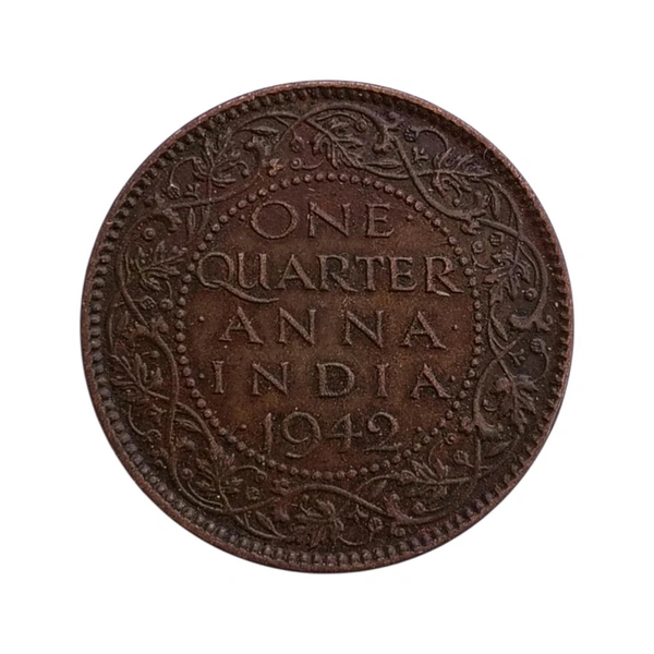 One Quarter Anna Coin - George 6th King - 1942