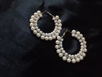 Spk Queen's Special With Pearl Hoop Earrings - Silver, Standard, Get Free Luxury Scrunchie