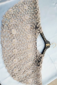 Spk Sarwoski Embroidered Luxury cape - Dry Clean Only, Mercury, Get Luxury Scrunchie As Gift!