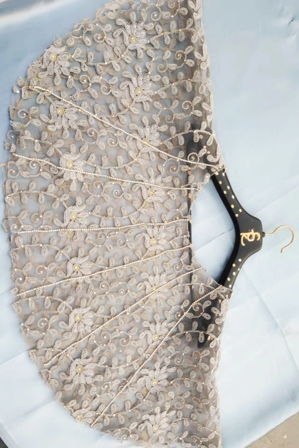 Spk Sarwoski Embroidered Luxury cape - Dry Clean Only, Mercury, Get Luxury Scrunchie As Gift!