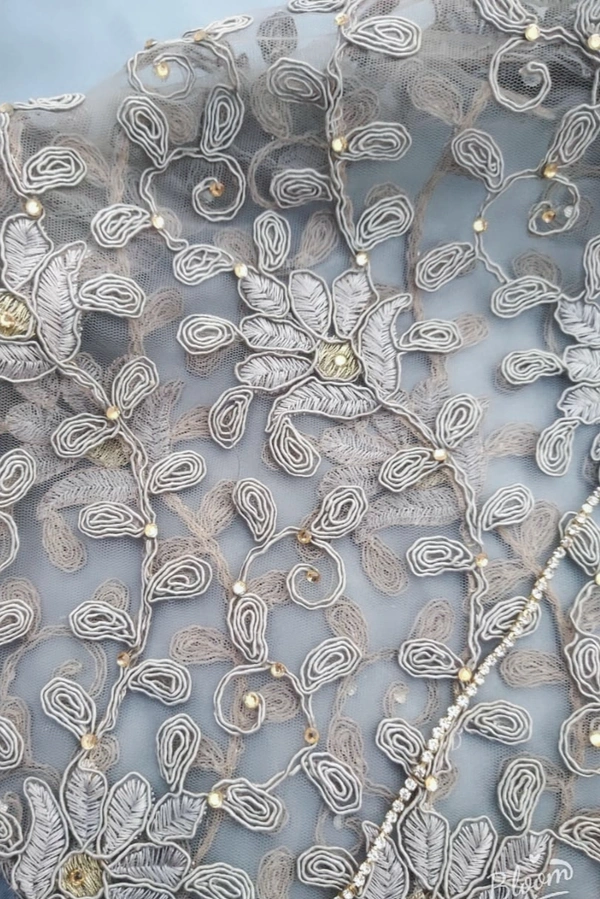 Spk Sarwoski Embroidered Luxury cape - Dry Clean Only, Mercury, Get Luxury Scrunchie As Gift!