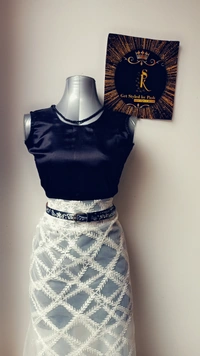 SPK Luxury Statement Silver Liquid Embroidered Vintage belt - Black, Waist : 38"-40" Width- 0.75", Silver Liquid Embroidery