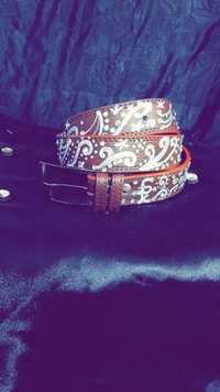 Brown Silver liquid embroidered Antique luxury Belt - Nutmeg Wood Finish, Waist - 38"- 40" width- 1.25", Get Free Scrunchie gift!
