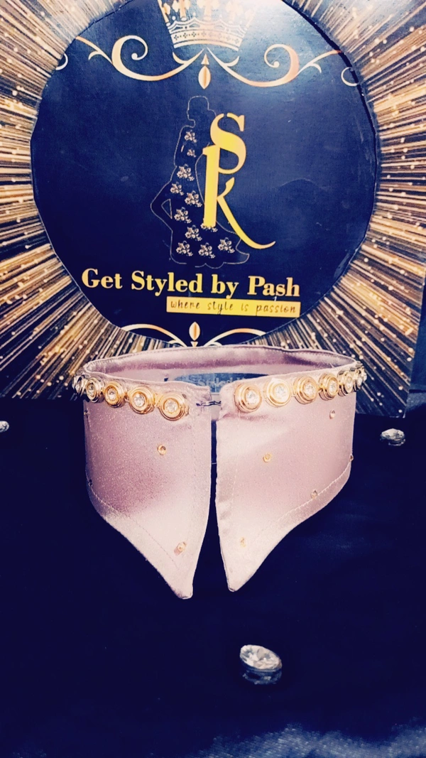 Rose Gold embellished Fashion Luxury Collar - No Dry clean n Washing, Pink Lace, Get Free Luxury Scrunchies gift!