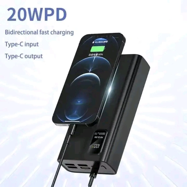 High Capacity Digital Display Real 30000mAh Phone Charger Screen with 4usb TYPE-C Output Super Fast Charge Power Bank