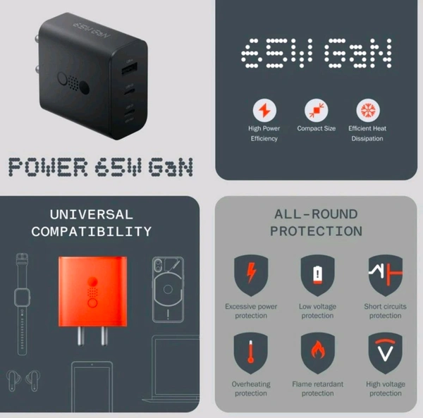 Cmt Nothing Power 65W GaN Adapter