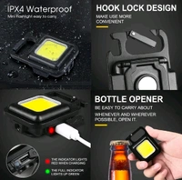 Cob Rechargeable Metal Keychain Light