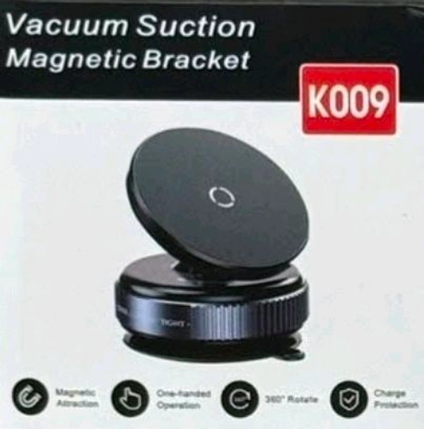 K009 Magnetic Vacuum Suction Mobile Car Stand - Black