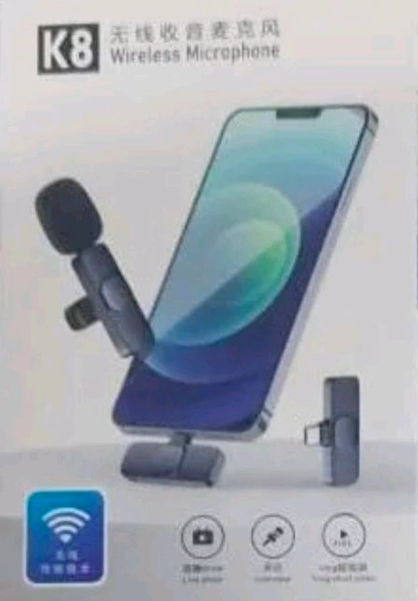 K8 2 in 1 wireless Microphone - Black