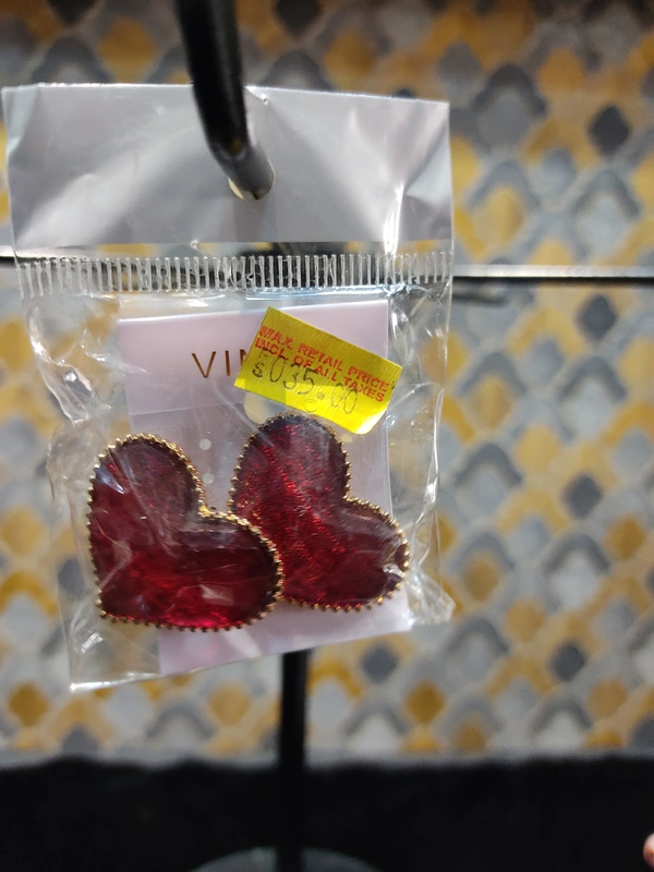 HEART SAPE EARRING  - RED, GREEN, BLUE, ETC.., Shipping Cost Extra