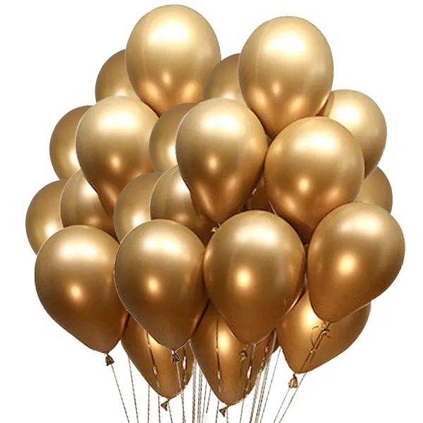 Golden Chrome Balloons ( 50 Pc Pack) - 9 Inch, Golden