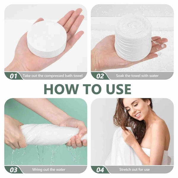 Magic Compressed Tissue Disposable Towel Tablet Coin Expands with Water Portable Face Care, Hand Towel