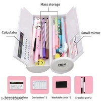 Latest Pencil Box For Girls Kids Multi-Function Pencil Case With Calculator, White Board, Marker & Storage,School Box For Girls Compass Accessories