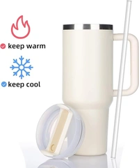 1ST QUALITY 1200ml Insulated Stainless Steel Tumbler With Handle & Straw - Capacity: 1200 Milliliter (Ml)