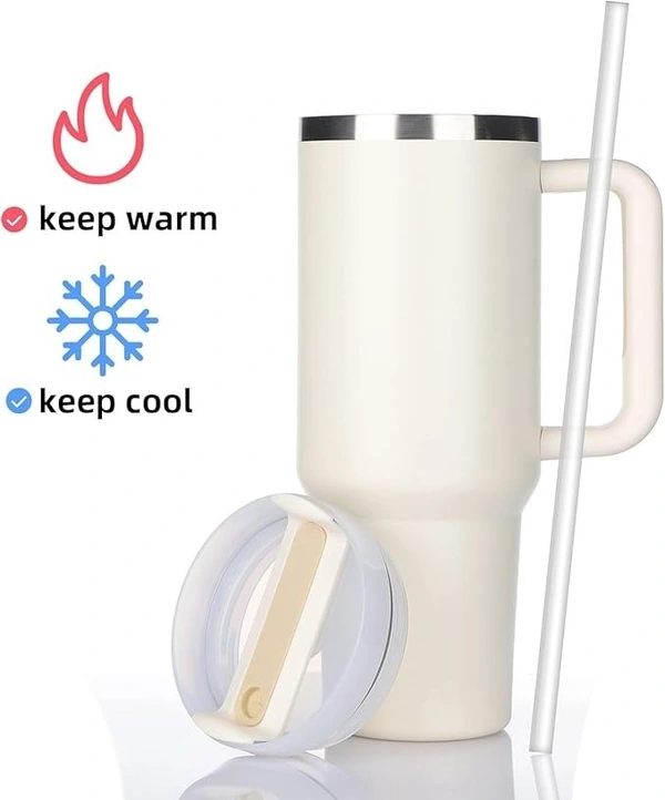 1ST QUALITY 1200ml Insulated Stainless Steel Tumbler With Handle & Straw - Capacity: 1200 Milliliter (Ml)