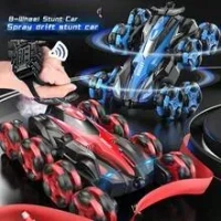 Children'S Remote Control Car 2.4g Electric Eight-Wheel Rocker Drift Stunt Remote Control Body Music Spray Rolling Climbing Off-Road Vehicle Wireless Remote Control Car
