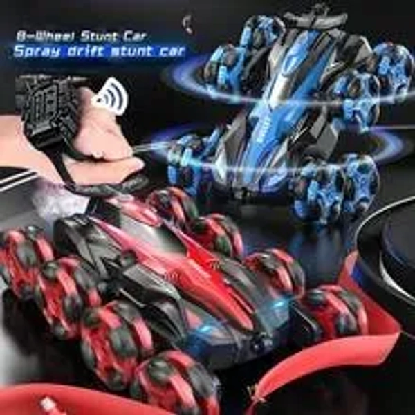 Children'S Remote Control Car 2.4g Electric Eight-Wheel Rocker Drift Stunt Remote Control Body Music Spray Rolling Climbing Off-Road Vehicle Wireless Remote Control Car
