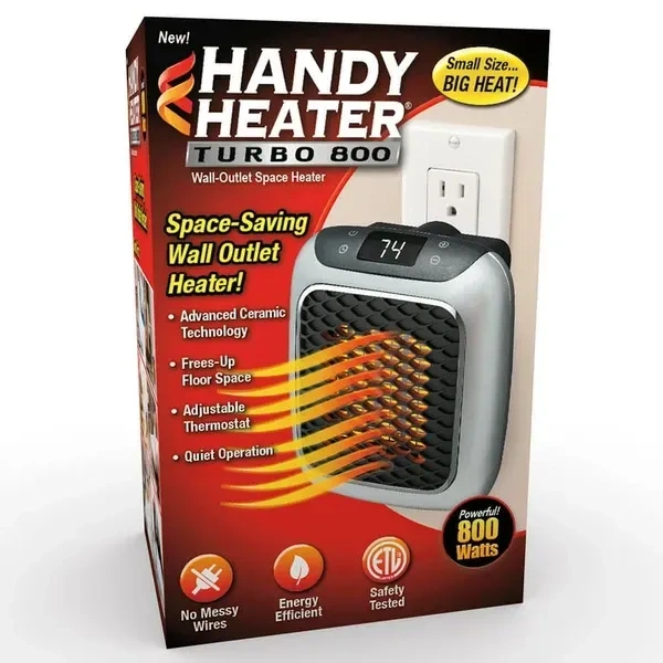 Handy Heater Turbo 800 Wall-Outlet Space Heater WITH REMOTE