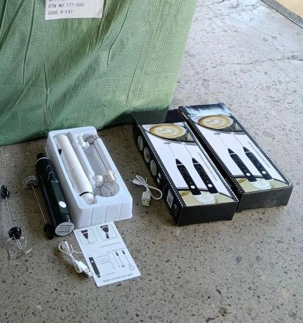 Milk Frother Handheld USB Rechargeable Electric Foam Maker for Coffee, Cappuccino, Egg Mix, 2 Whisks for Coffee