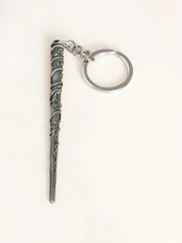 Textured Metal Harry Potter Wand Key Chain