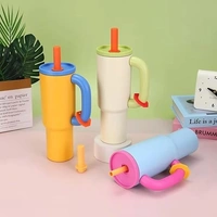 Stylish Double Wall Travel Bottle | Insulated BPA Free Tumbler Cup with Straw | Leak Proof Hot & Cold Reusable Mug (Multicolour)