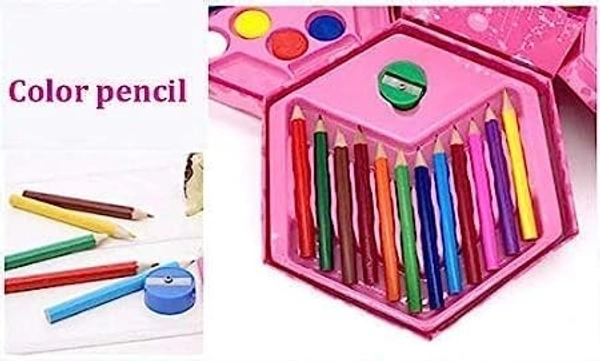 46 Pcs Art Set, Art Box,Art Kit, Kids Painting Set for Kids, Box with Colour Pencil, Crayons, Water Colour, Sketch Pens (Print May Very)